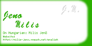 jeno milis business card